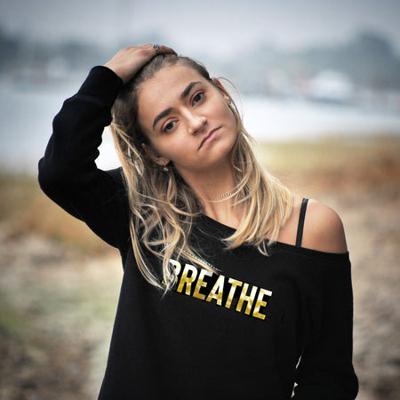 'Inhale/Exhale' Slouchy Sweatshirt