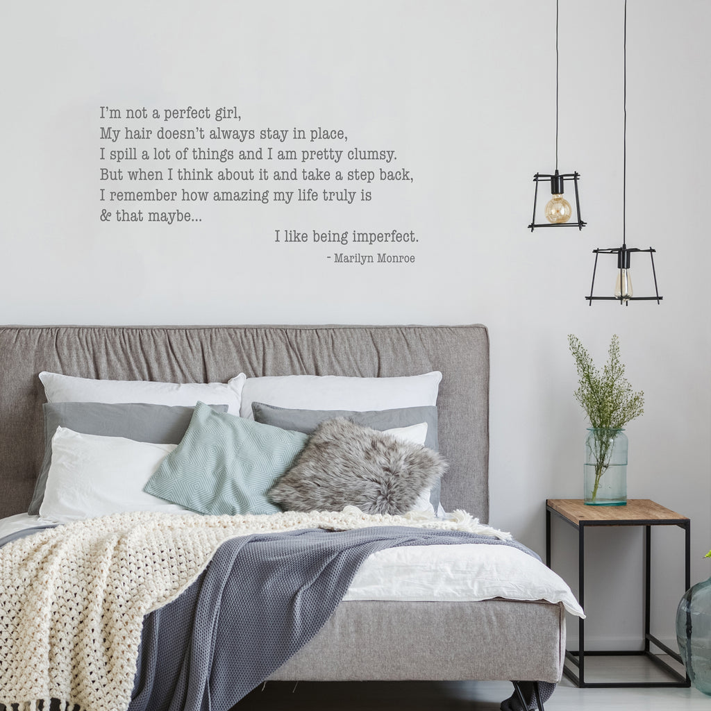 'Imperfect' Quote Wall Sticker