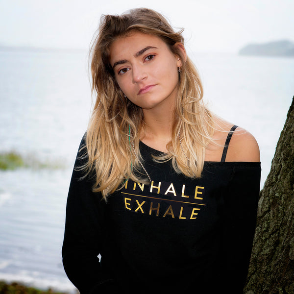 'Inhale/Exhale' Slouchy Sweatshirt