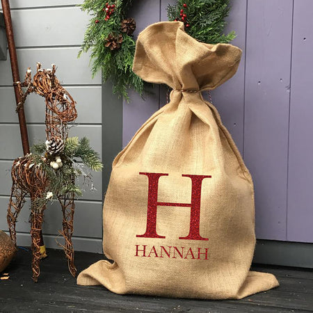 Red Glitter Merry Christmas Sack