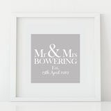 'Mr & Mrs' Personalised Print