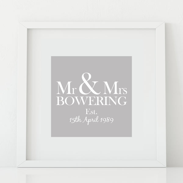 'Mr & Mrs' Personalised Print