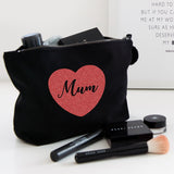 Mum Glitter Heart make up bag