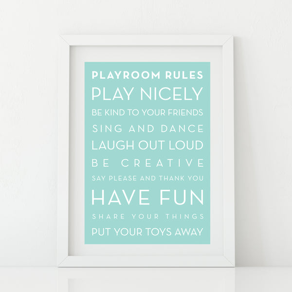 'Playroom Rules' Print