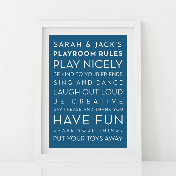 'Playroom rules' Personalised Print