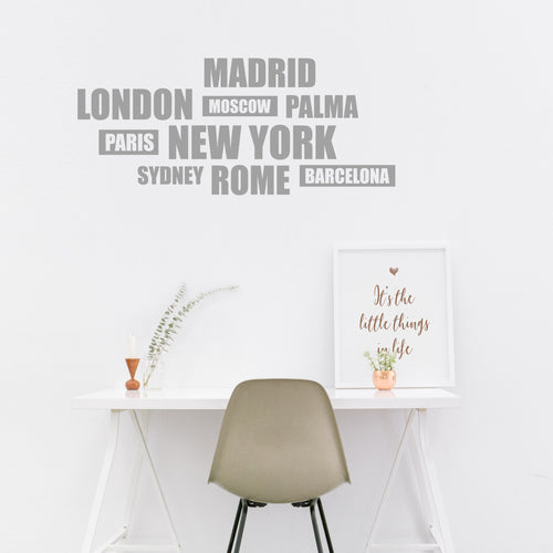 'Cities' Personalised Wall Sticker