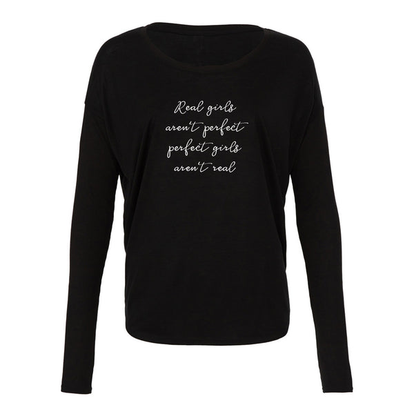 'Real Girls...' Long Sleeve Flowy Tee