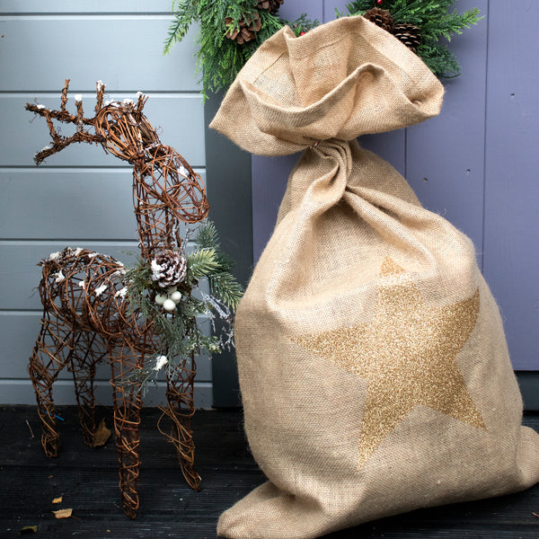 Glitter Star Christmas Sack
