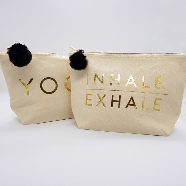 Gold 'Yoga' Pom Pom Make Up Bag