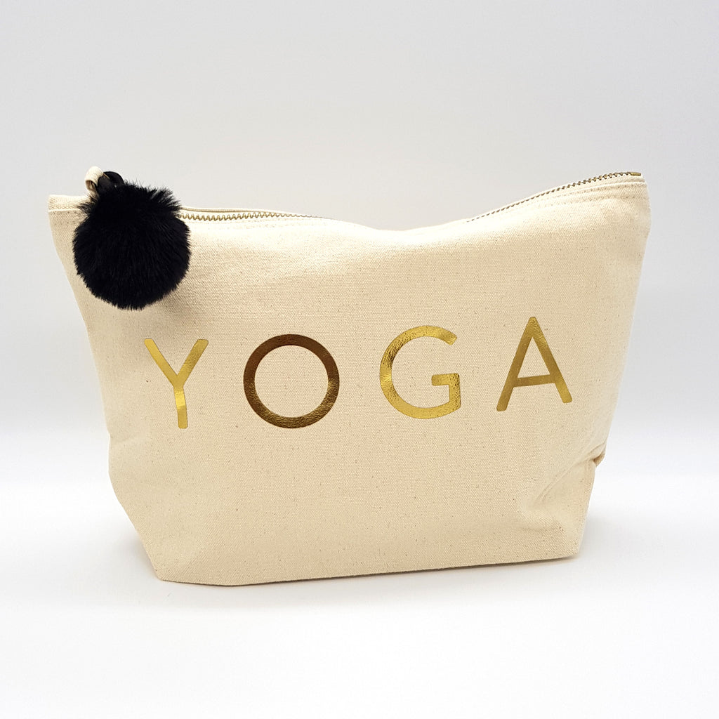 Gold 'Yoga' Pom Pom Make Up Bag