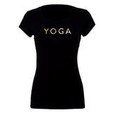 Gold 'Yoga' Short Sleeve fitted Tee
