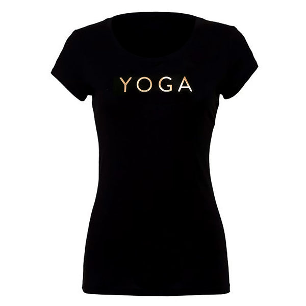 Gold 'Yoga' Short Sleeve fitted Tee