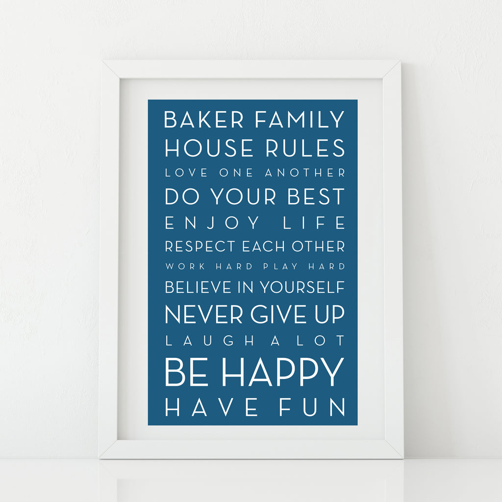 Your own House Rules Personalised Print