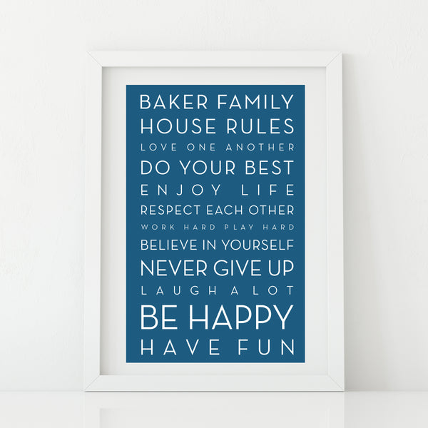 Your own House Rules Personalised Print