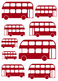Mini London Buses And Cab Wall Stickers