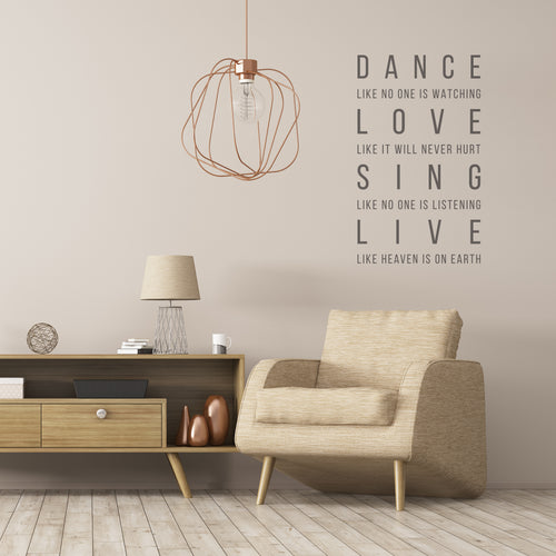 'Dance, Love, Sing, Live' Wall Sticker