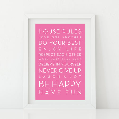 'House rules' Personalised Print