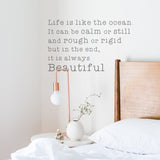 'Life is like the Ocean' Wall Sticker