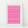 'Playroom Rules' Print