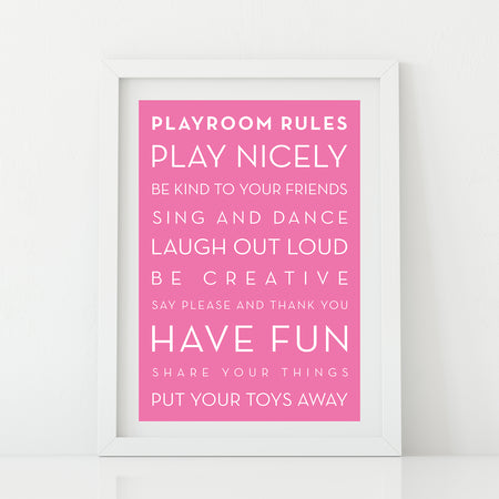 'Playroom rules' Personalised Print
