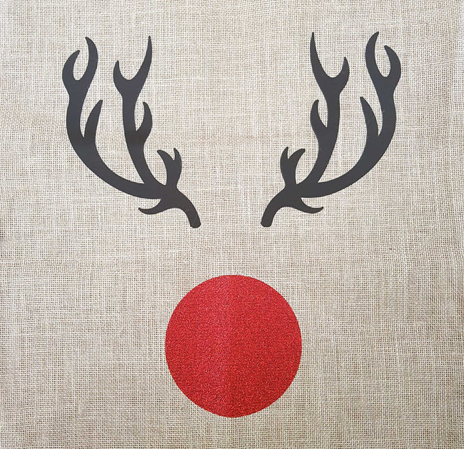 Red Sparkly Nosed Reindeer Christmas Sack