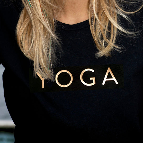Gold 'Yoga' Short Sleeve fitted Tee